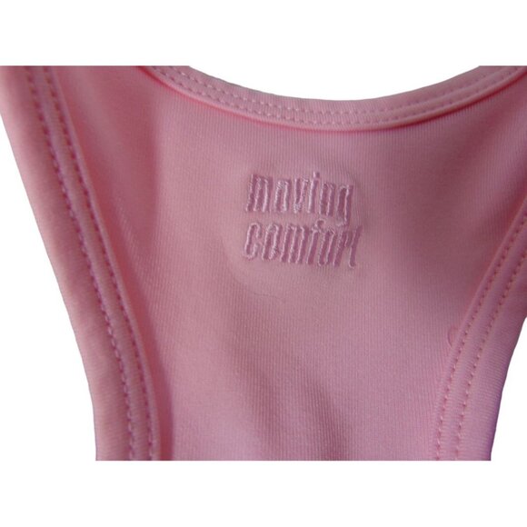 Moving Comfort Pink Sports Bra 36C 36 C Racer Back Dri Layer Logo Athletic - Picture 5 of 14